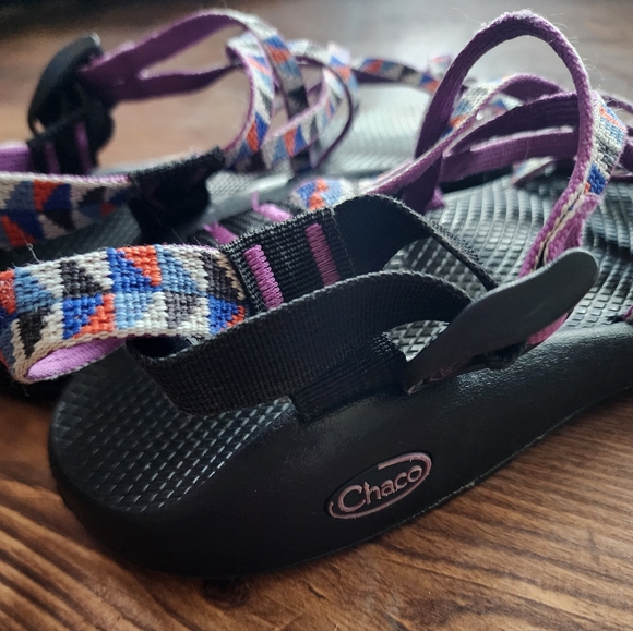 Chacos Women’s Strappy Purple Patterned Outdoor Sandals Hiking Chaco Size 11 - Picture 6 of 6